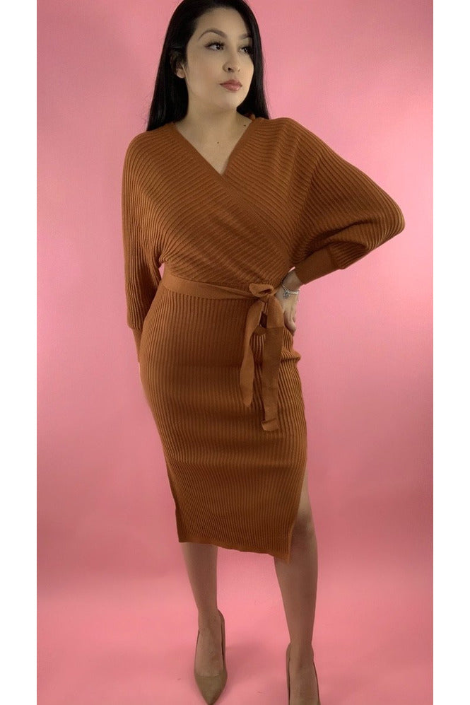 Sweater Weather Dress (rust)