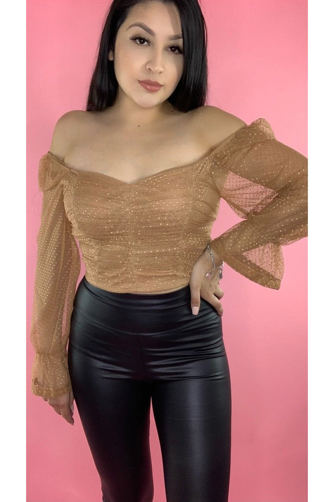 Curious Crop Top (camel)