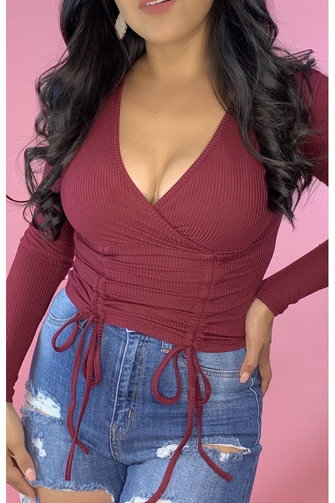 Heat Crop Top (Burgundy)