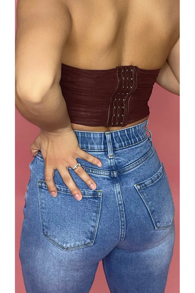 Carla corset top (brown)