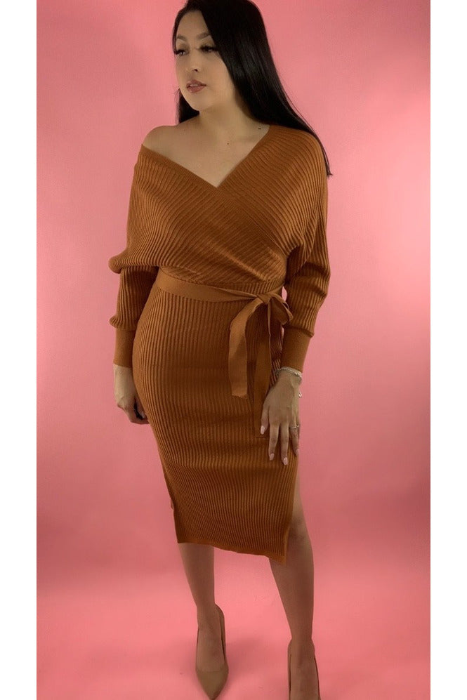 Sweater Weather Dress (rust)