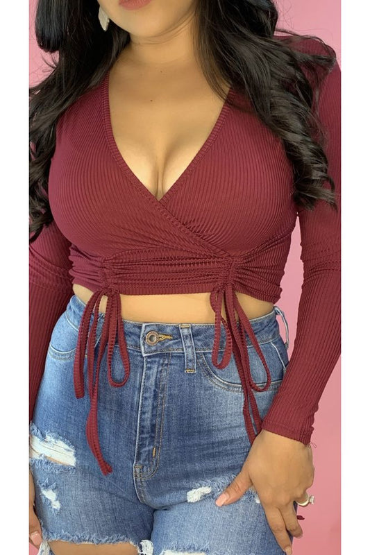 Heat Crop Top (Burgundy)